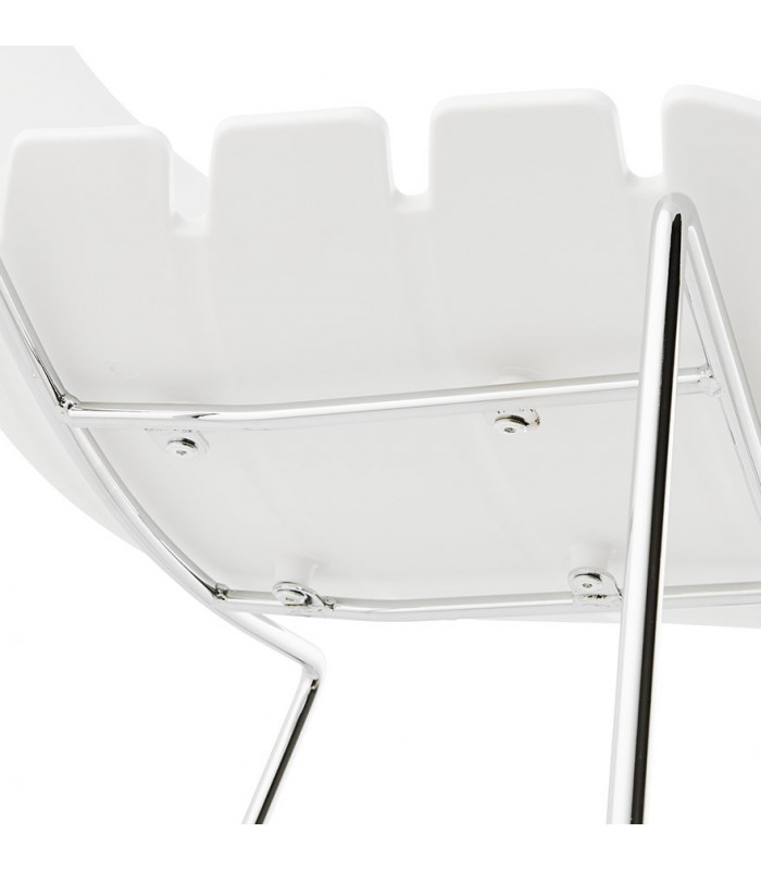 Tabouret de bar design blanc en plastique Livia