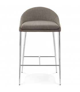 Tabouret de bar design gris en tissu Odyssey