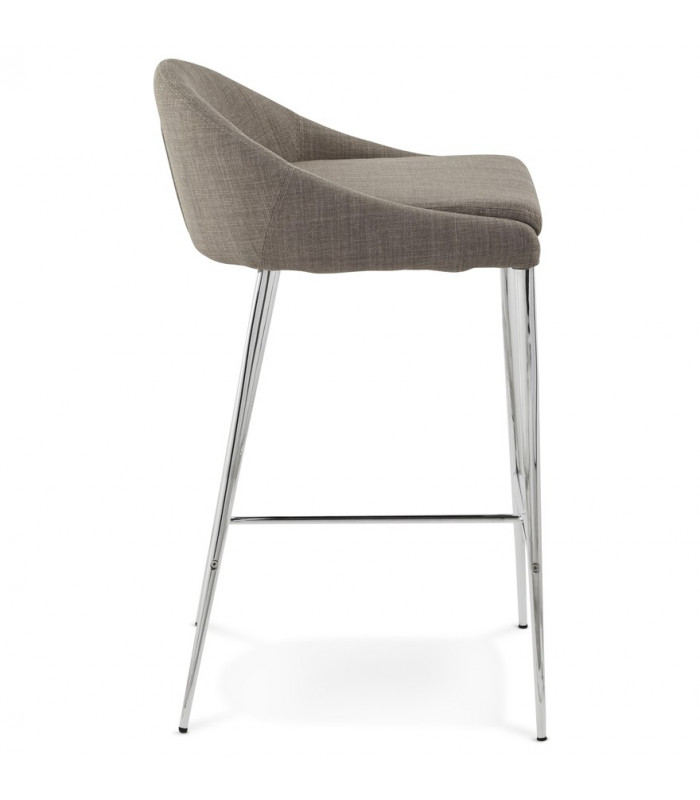 Tabouret de bar design gris en tissu Odyssey