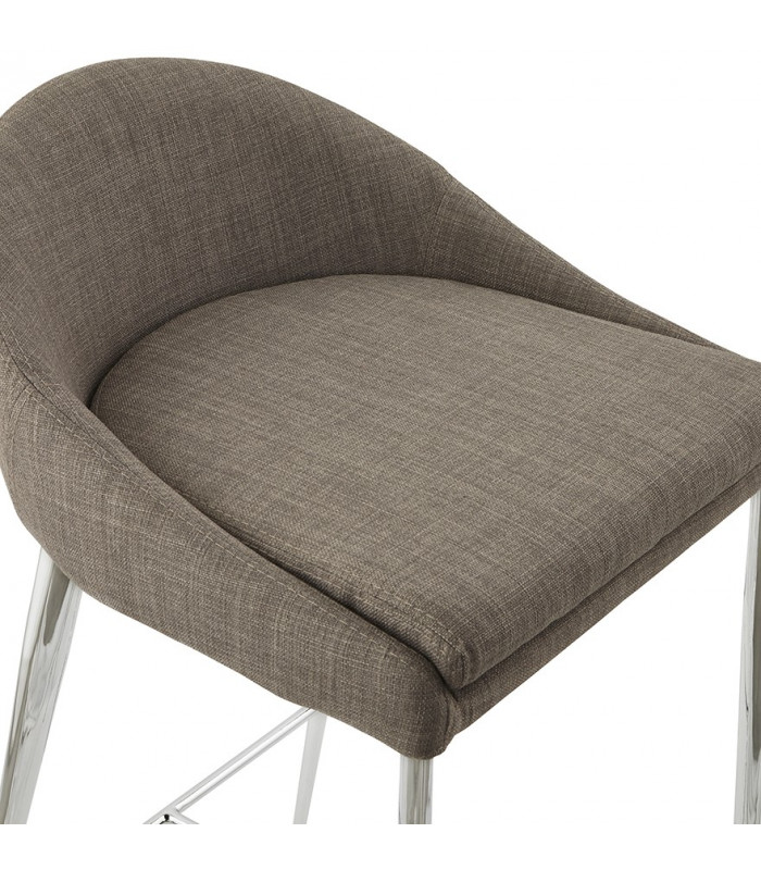 Tabouret de bar design gris en tissu Odyssey