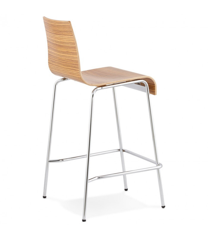 Tabouret de bar design zebré en bois Broco
