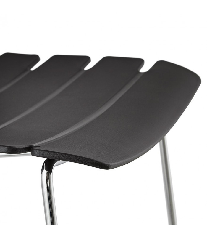 Tabouret de bar design noir en plastique Livia