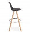 Tabouret de bar design noir en plastique Alassio