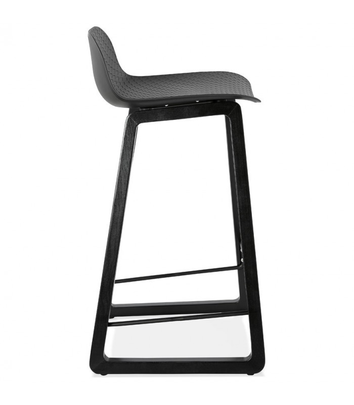 Tabouret de bar design noir en plastique Hoopla Mini