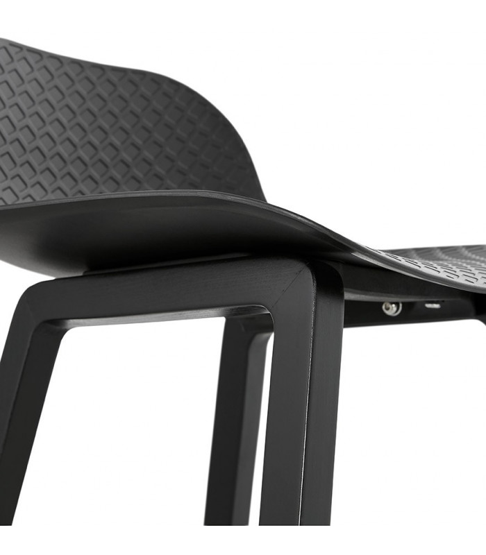 Tabouret de bar design noir en plastique Hoopla Mini