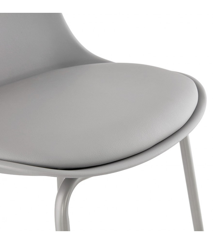 Tabouret de bar design gris en plastique Confetti