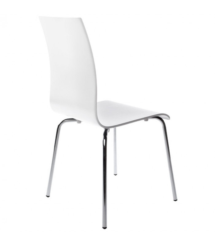 chaise design (non empilable) blanc en bois Boyer