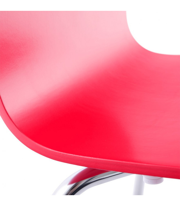 chaise design (non empilable) rouge en bois Boyer