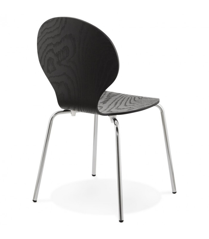 Chaise design noir en bois Knight