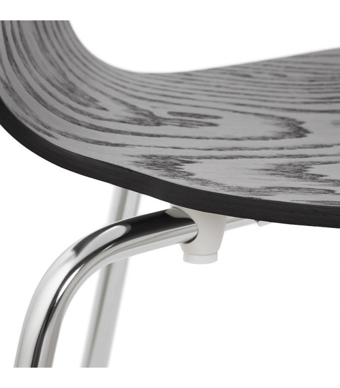 Chaise design noir en bois Knight