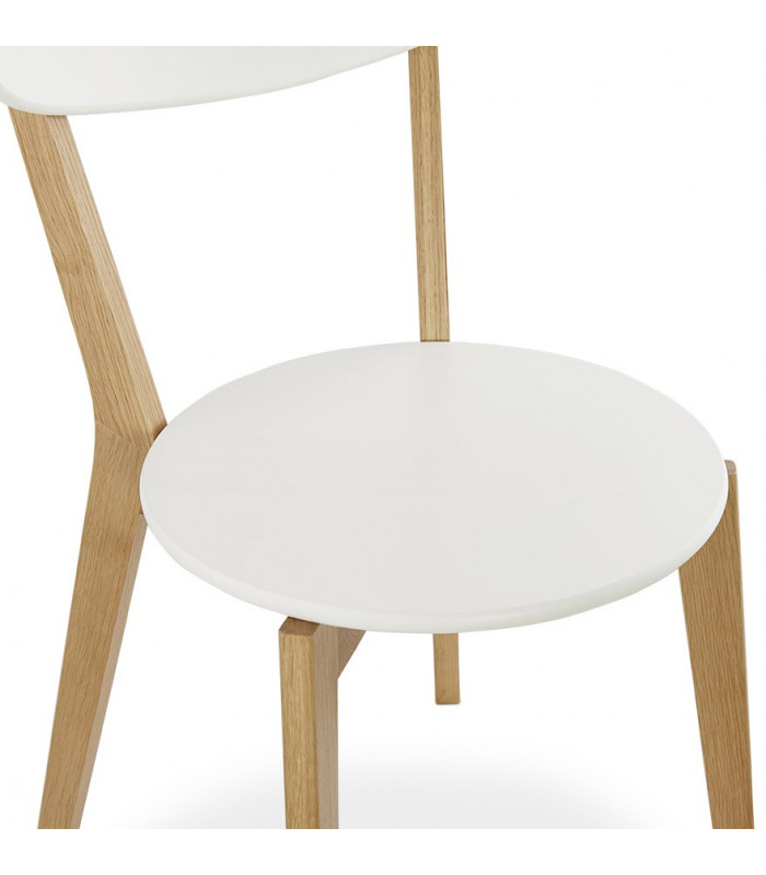 Chaise design blanc en bois Fayola