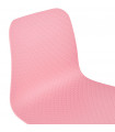 Chaise design rose en plastique et bois Delphine