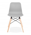 Chaise design gris en plastique et bois Delphine