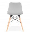 Chaise design gris en plastique et bois Delphine