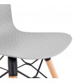 Chaise design gris en plastique et bois Delphine