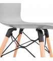 Chaise design gris en plastique et bois Delphine