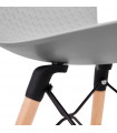 Chaise design gris en plastique et bois Delphine
