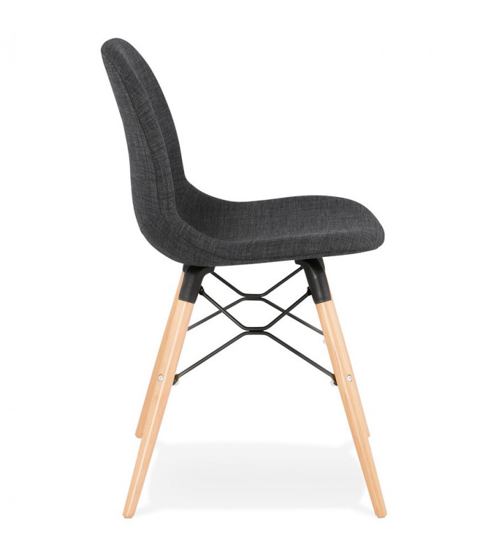 Chaise design gris foncé en tissu Kingston