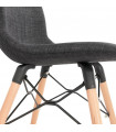 Chaise design gris foncé en tissu Kingston