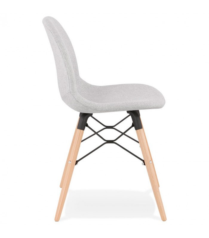 Chaise design gris clair en tissu Kingston