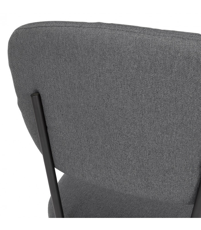Chaise design gris foncé en tissu Meera