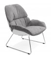 Fauteuil design gris clair en tissu Melbury