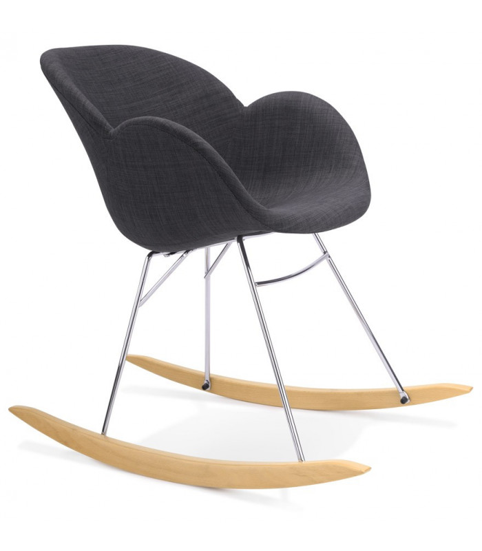 Fauteuil design gris foncé en tissu Ozias