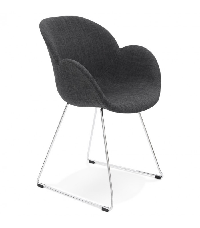 Fauteuil design gris foncé en tissu Ortona