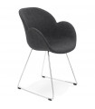 Fauteuil design gris foncé en tissu Ortona