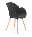 Fauteuil design gris foncé en tissu Marcella