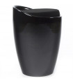tabouret bas noir en tissu et plastique Connery