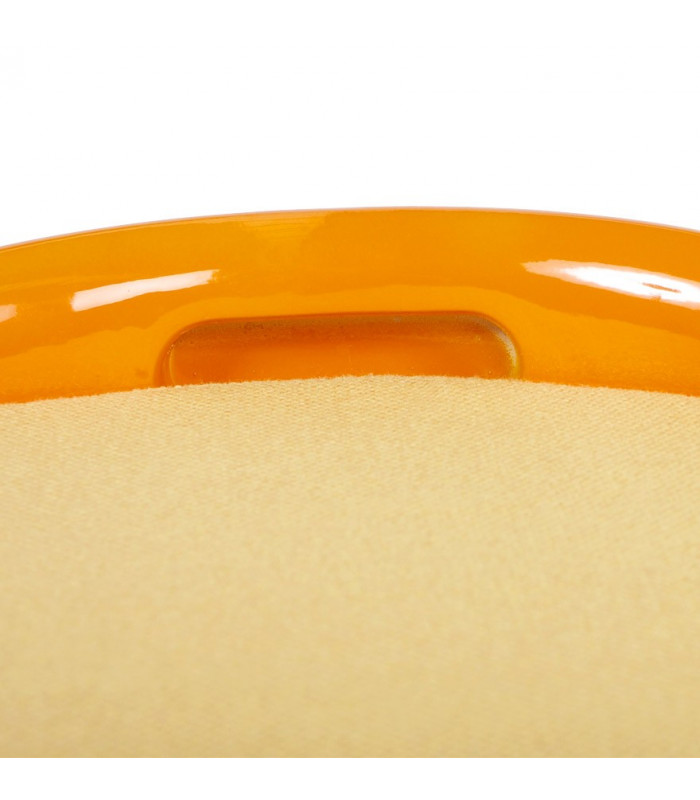 tabouret bas orange en tissu et plastique Connery