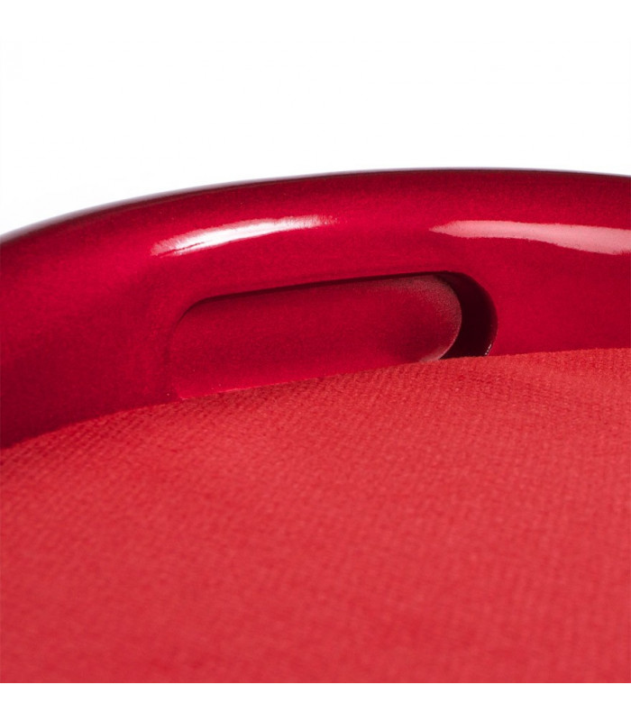 tabouret bas rouge en tissu et plastique Connery