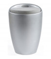 tabouret bas argent en tissu et plastique Connery
