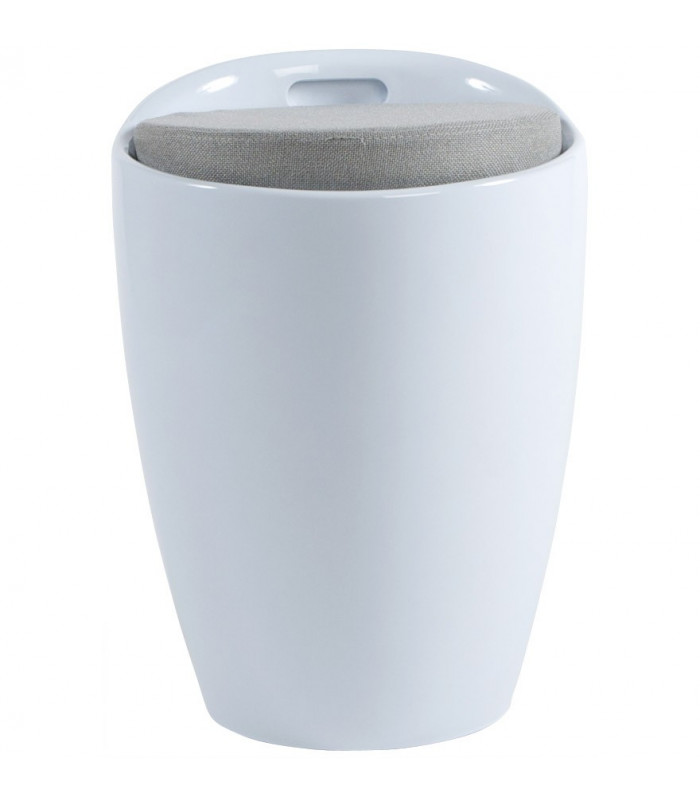 tabouret bas blanc en tissu et plastique Connery