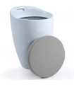 tabouret bas blanc en tissu et plastique Connery