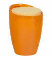 tabouret bas orange en tissu et plastique Connery