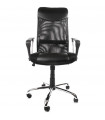 fauteuil de bureau noir en tissu et similicuir Belfont