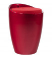 tabouret bas rouge en tissu et plastique Connery