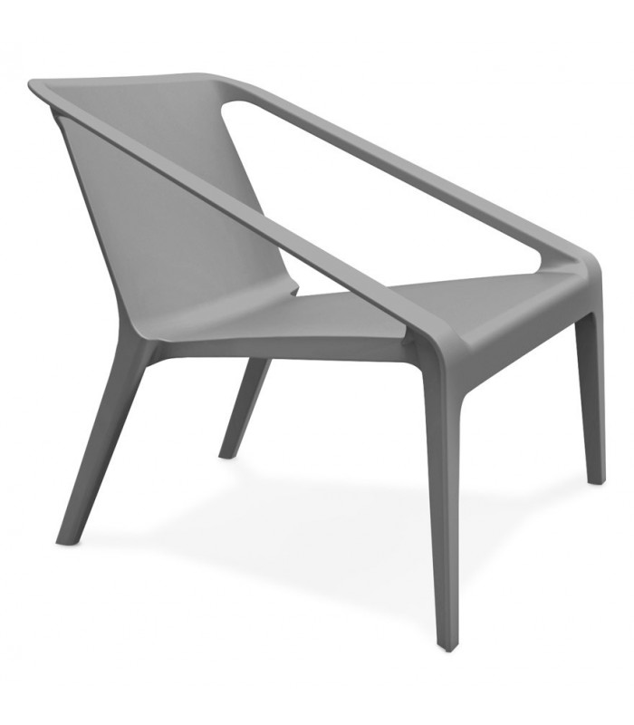 Fauteuil design gris foncé en plastique Morad