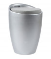 tabouret bas argent en tissu et plastique Connery