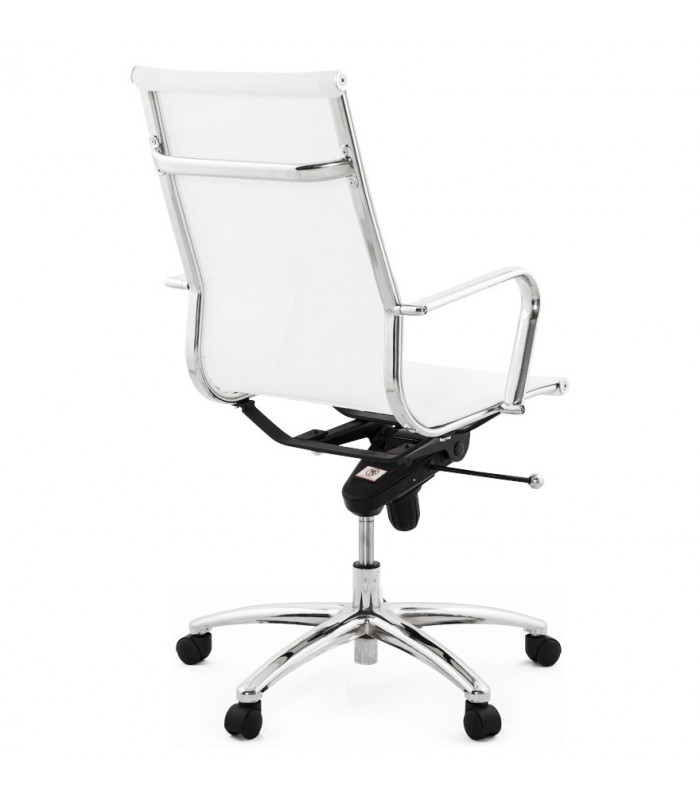 Fauteuil de bureau blanc en tissu Giamatti