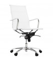 Fauteuil de bureau blanc en tissu Giamatti