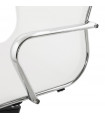 Fauteuil de bureau blanc en tissu Giamatti