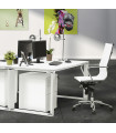Fauteuil de bureau blanc en tissu Giamatti