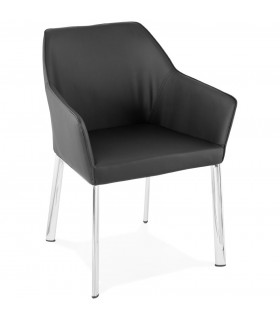 Fauteuil design noir en similicuir Gigo