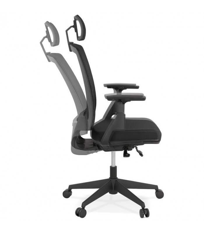 Fauteuil de bureau noir en tissu Johnson