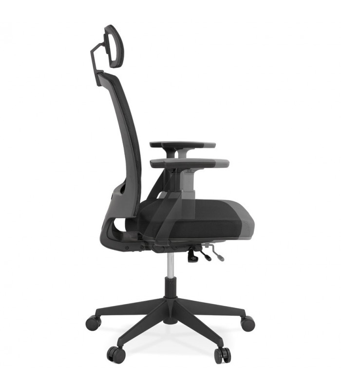 Fauteuil de bureau noir en tissu Johnson