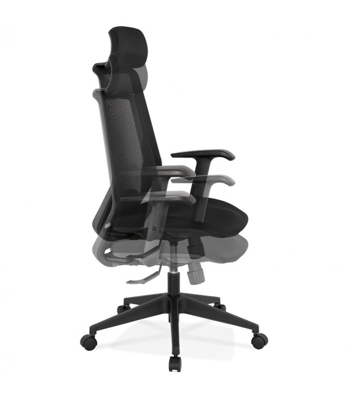 Fauteuil de bureau noir en tissu Lincoln