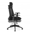 Fauteuil de bureau noir en tissu Lincoln